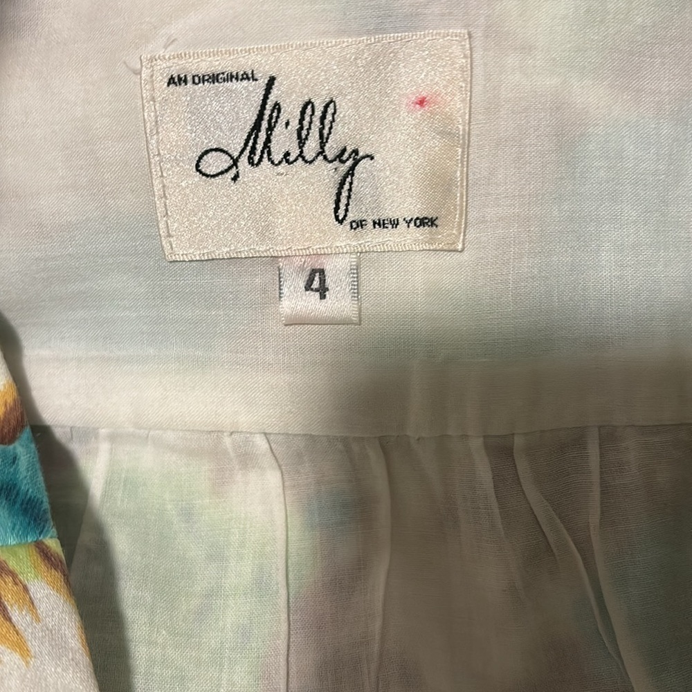 Milly of New York pleated floral skirt size 4 - Picture 2 of 4